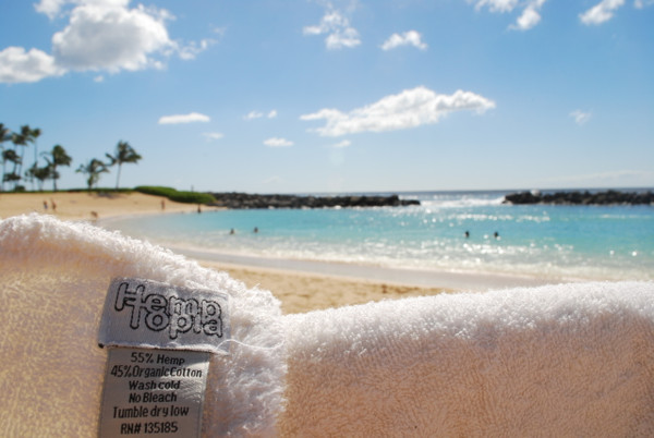 Hemp towel in Hawaii