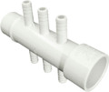 10063 Manifold PVC, Air,  WATERW, 1inS x 1inSpg x (6) 3/8inSB Ports