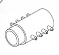 10294 Manifold PVC, Air,  WATERW, 1.5inS x 1.5inSpg x (8) 1/4inSB Ports