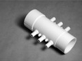 10502 Manifold PVC, Air,  WATERW, 1-1/2inSpg x 1-1/2inS x (6)3/8inRB Port