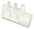 DSP10008 Manifold PVC, Water,  WATERW,  2in S x Dead x (6) 3/4in B ports