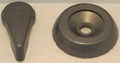14960 KNOB, DIVERTER VALVE, 2 IN, TITANIUM, 5 SMOOTH NOTCHED WITH TEAR DROP HANDLE