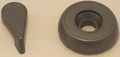 14961 KNOB, DIVERTER VALVE, 100% SHUT OFF, TITANIUM, 5 SMOOTH NOTCHED WITH TEAR DROP HANDLE