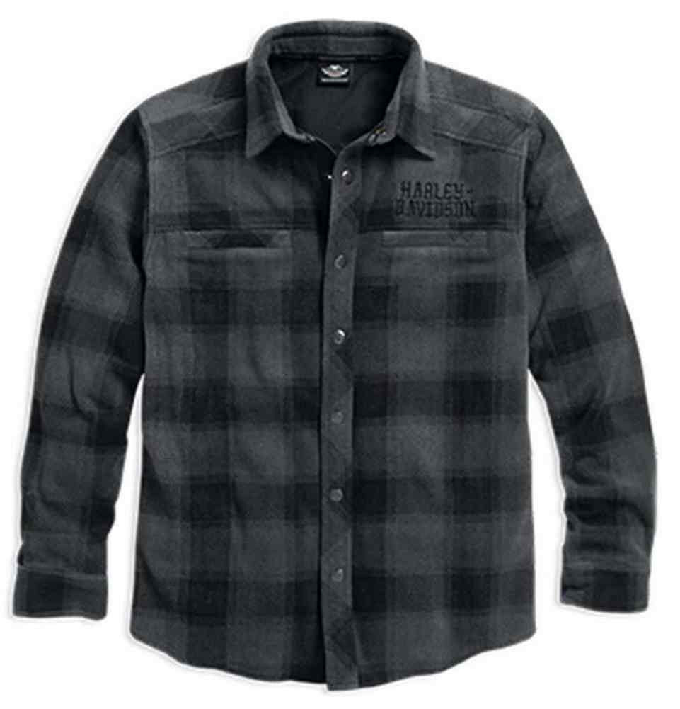 Harley-Davidson® Men's Skull Flannel Fleece Shirt Jacket, Plaid. 96044 ...