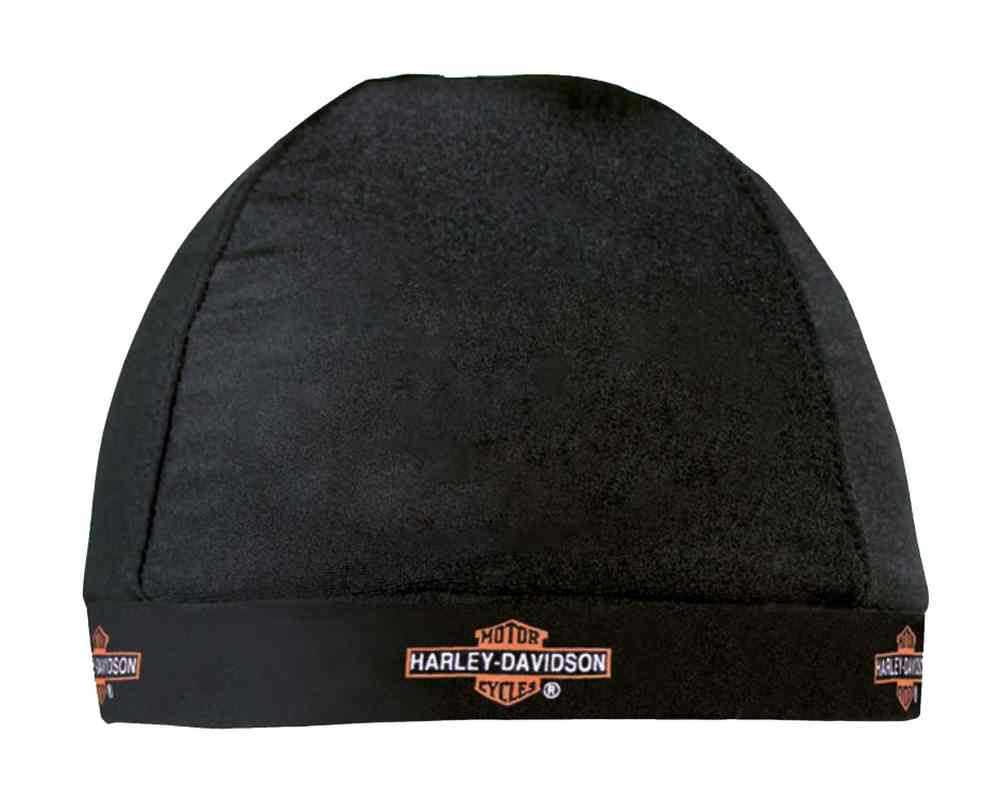 HarleyDavidson® Skull Cap, Repeated Long Bar & Shield Logo, Black