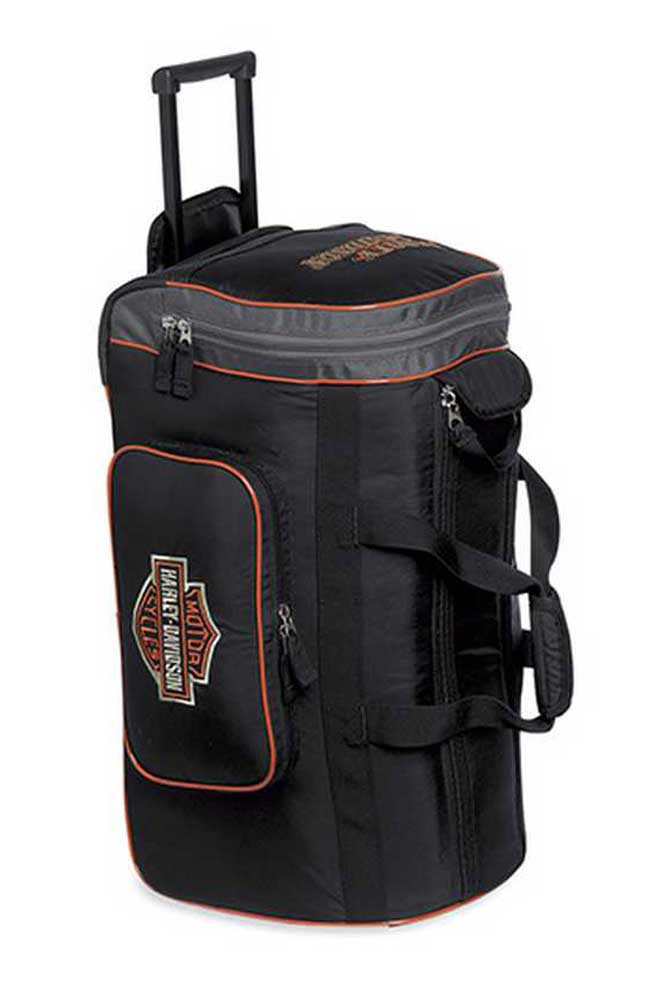 Harley-Davidson® Men&#39;s 24&#39;&#39; Wheeled Duffel Duffle Bag, Black/Orange. 99412-15VM - Wisconsin ...