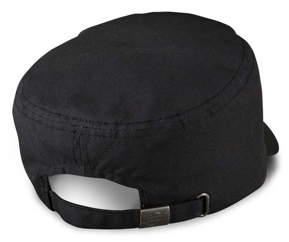 HarleyDavidson® Women's Embellished Winged Flat Top Cap Hat, Black