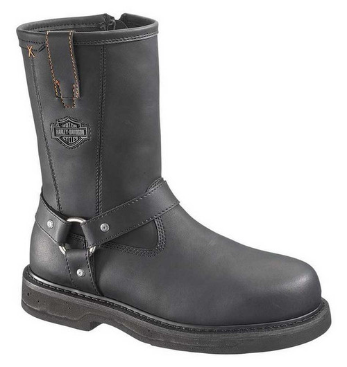 Harley Davidson Stivali Moto D95328 Bill Steel Toe - Pelle Nera, Puntale In Acciaio, Antinfortunistici, Taglia 40 EU