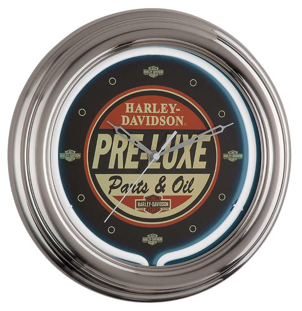 HarleyDavidson® Neon Clock, PreLuxe Logo, White Neon Light 12 Inch