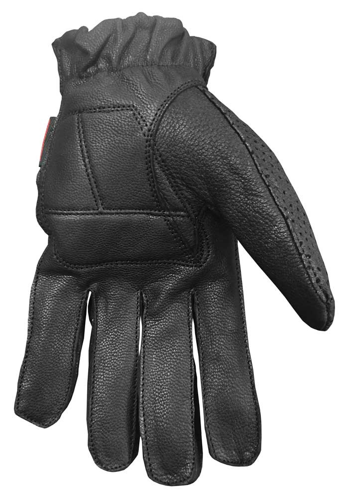 Redline Men's Gel Padded FullFinger Motorcycle Leather Gloves, Black G