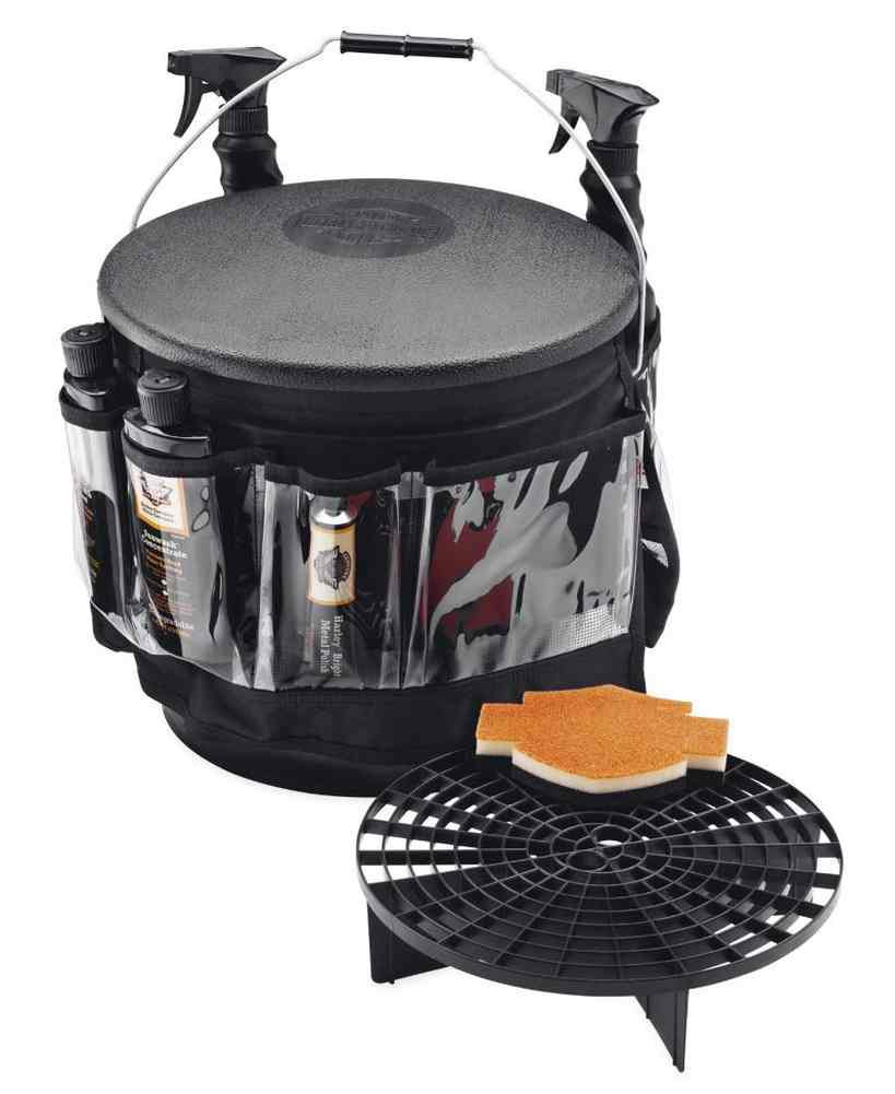 HarleyDavidson® Bike Wash Bucket w/ MultiPocket Apron, 3.5 Gallon