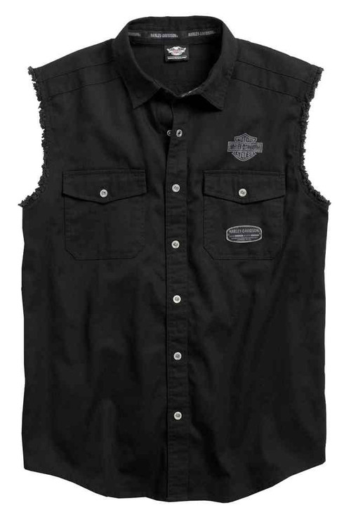 Harley-Davidson® Men's MC Skull Sleeveless Blowout Shirt, Black 96414 ...