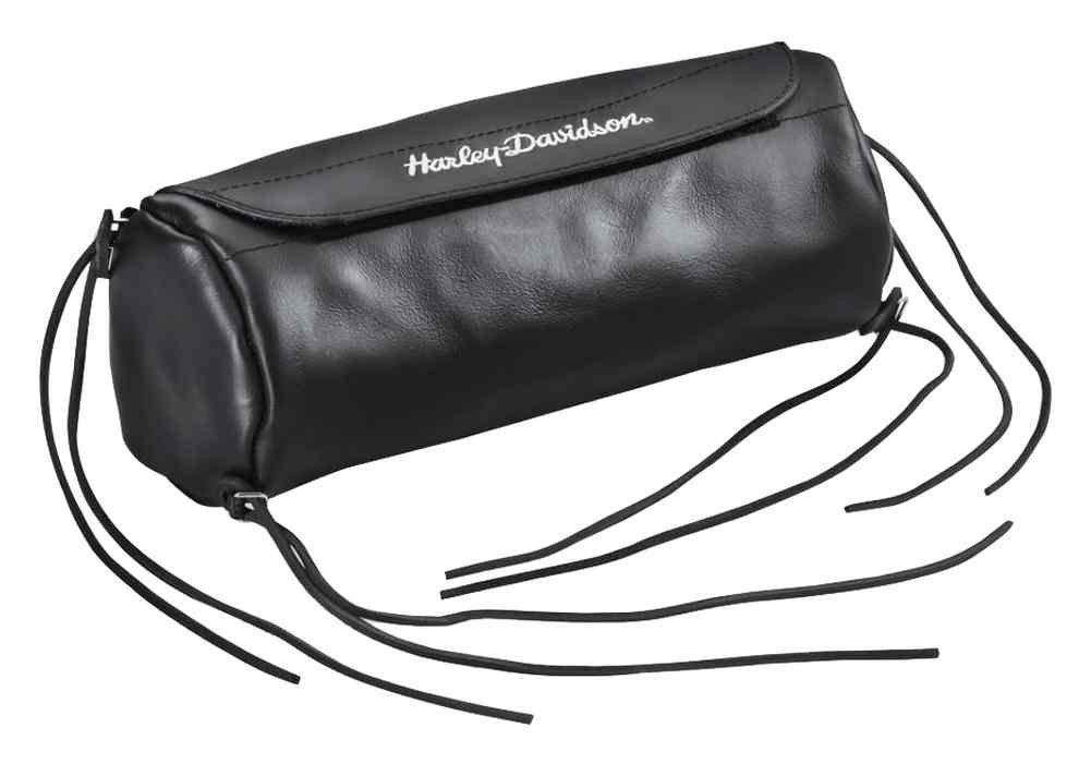 HarleyDavidson® Soft Leather Handlebar/Fork Bag, 10.75 inch, Black
