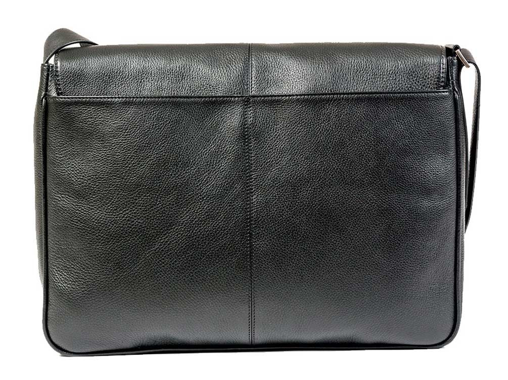 ROUT Competitor Leather Messenger Bag, Padded Laptop Sleeve, Black ...