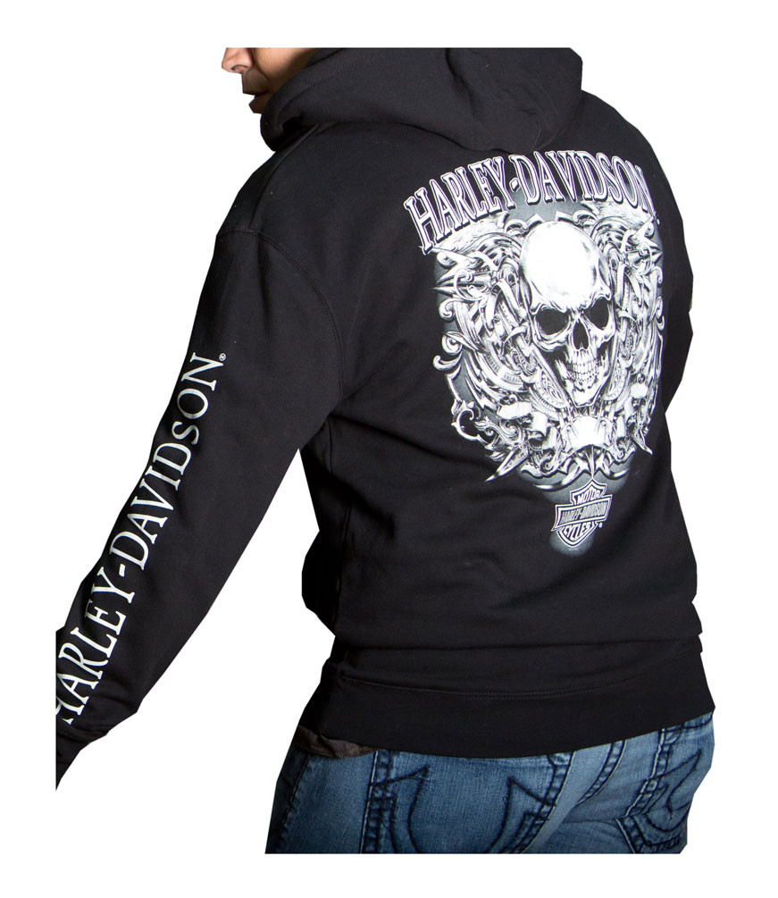 Harley-Davidson® Men's Loco Skull Full-Zip Hooded Sweatshirt, Solid ...
