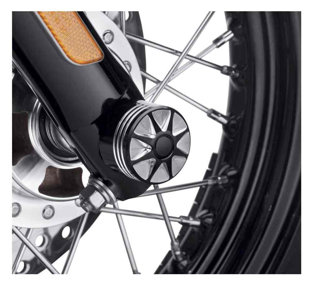 HarleyDavidson® Burst Front Axle Nut Covers, Fits VRSC Models, Black