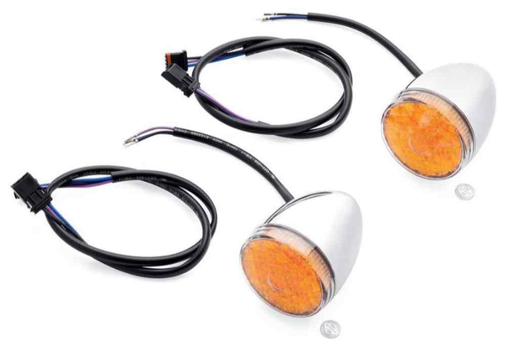 HarleyDavidson® LED Bullet Turn Signal Kit Front, Chrome w/ Amber