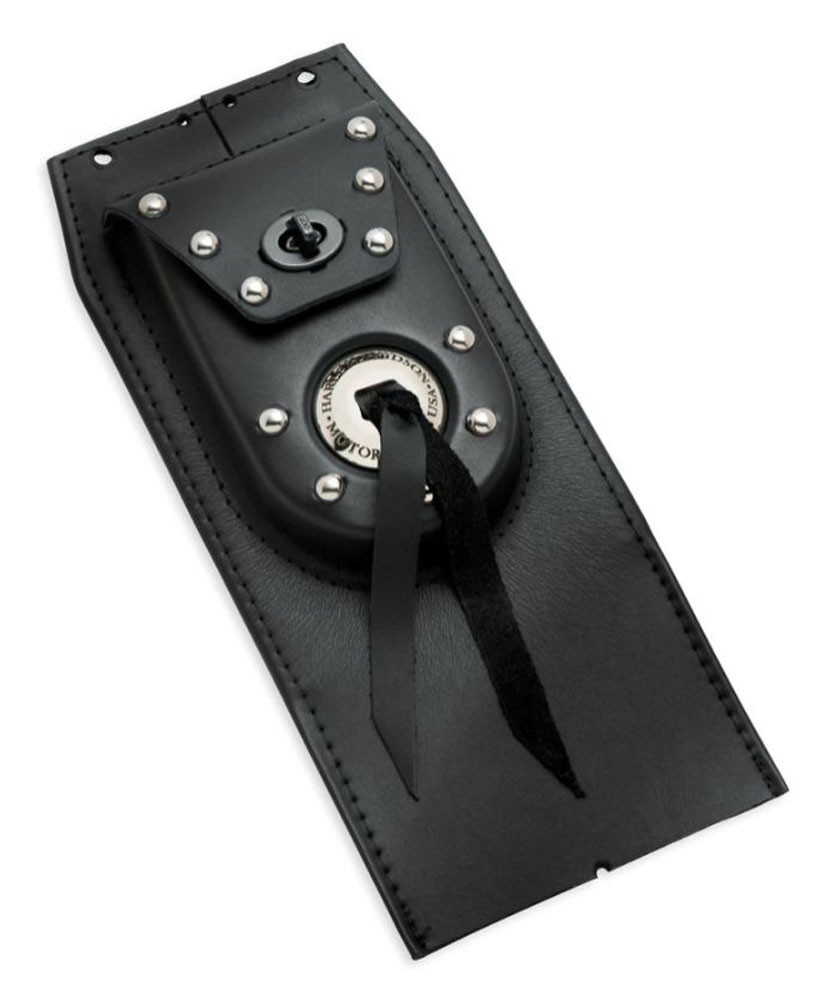 HarleyDavidson® Leather Tank Panel w/ Pouch Concho & Chrome Studs