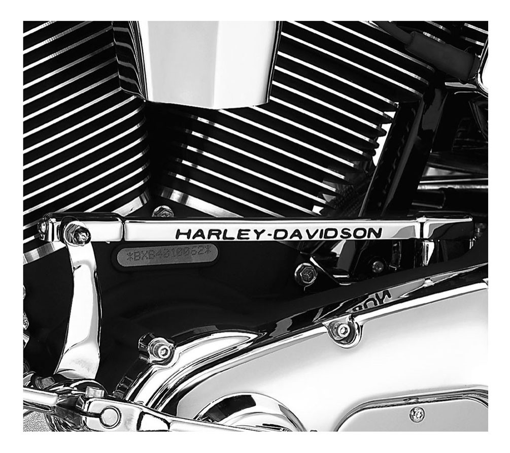HarleyDavidson® Script Gear Shifter Linkage Cover, Chrome Finish 46302