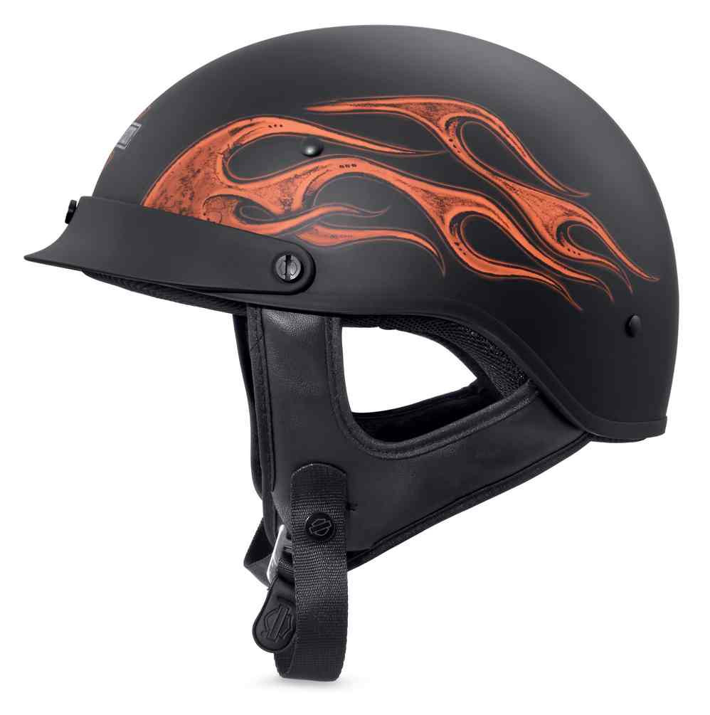 Harley-Davidson® Men's Wheeler Flames M04 Half Helmet, Matte Black 98227-18VX - Wisconsin Harley