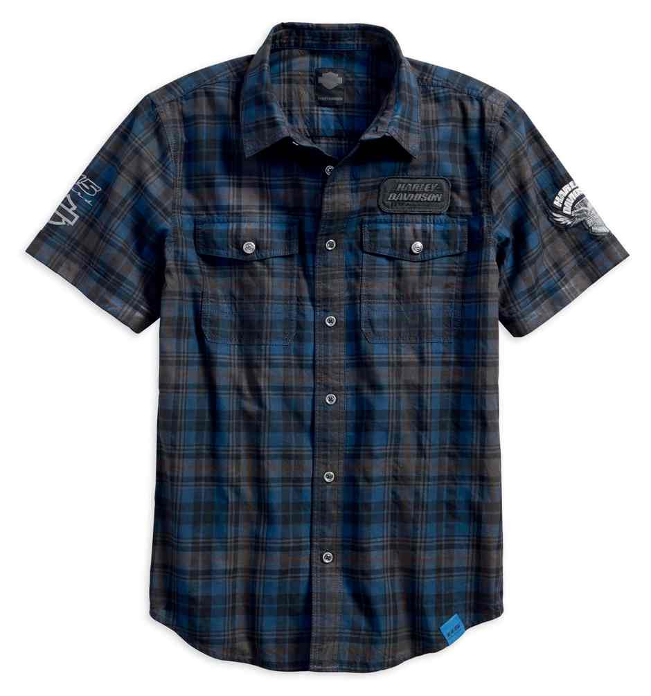 HarleyDavidson® Men's 115th Anniversary Plaid Washed Slim Fit Shirt 9900318VM Wisconsin