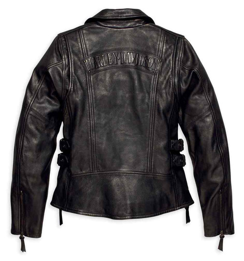 Harley-Davidson® Women's Faircrest Patina Leather Biker Jacket, Black ...