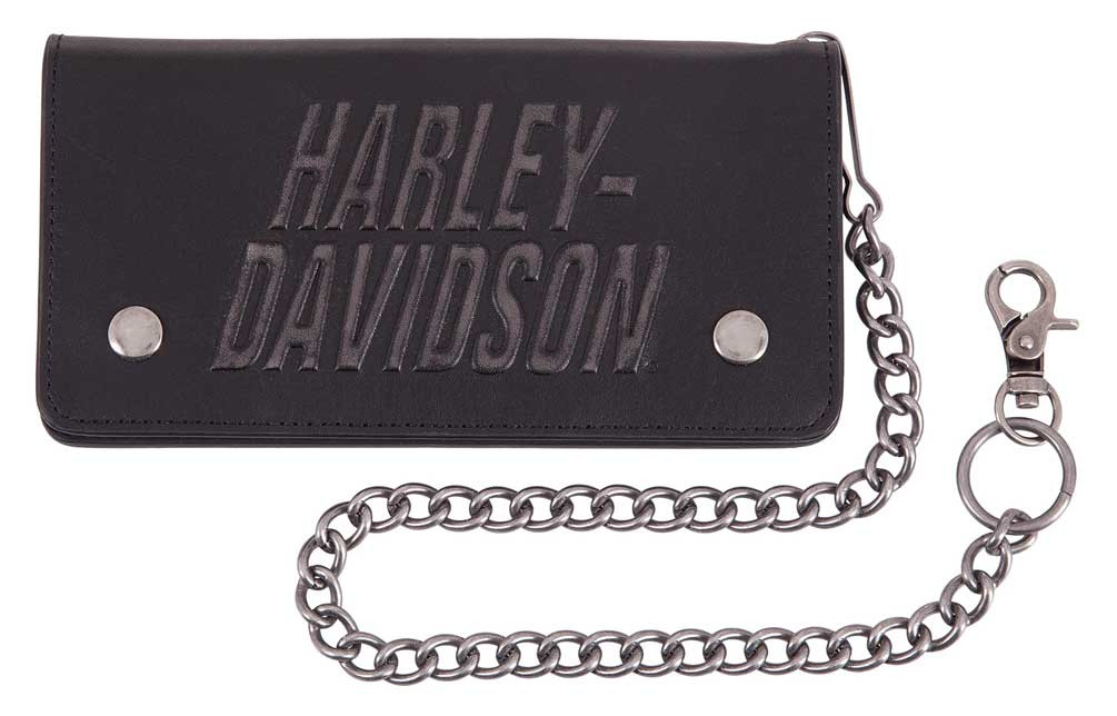 Harley-Davidson® Men&#39;s Scratch Off Biker Chain Leather RFID Wallet HDMWA11388-BLK - Wisconsin ...
