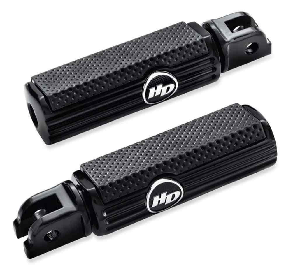 HarleyDavidson® Defiance Rider Footpegs Black Anodized, Softail
