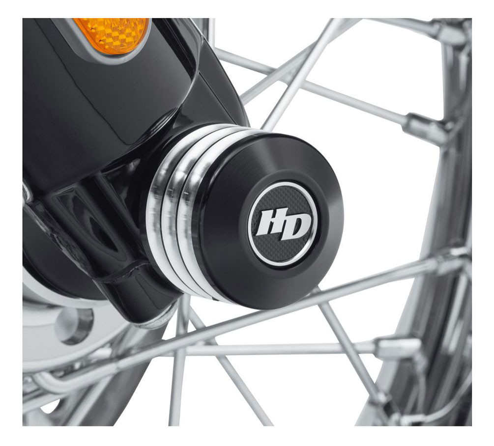 HarleyDavidson® Defiance Front Axle Nut Covers Black Cut Finish