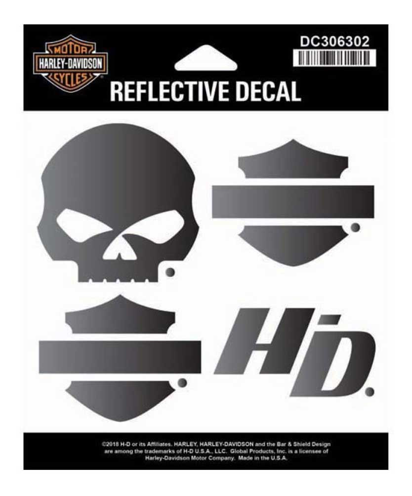 HarleyDavidson® Night Rider Reflective Logo Decal Set, SM Size