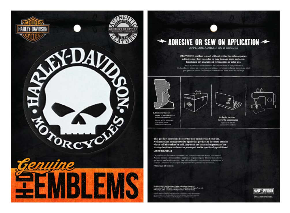 Harley-Davidson® Genuine Willie G Skull Leather Emblem ...