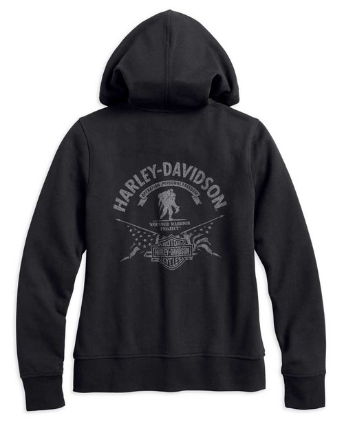 HarleyDavidson® Women's WWP Stars & Stripes ZipUp Hoodie, Black 99102