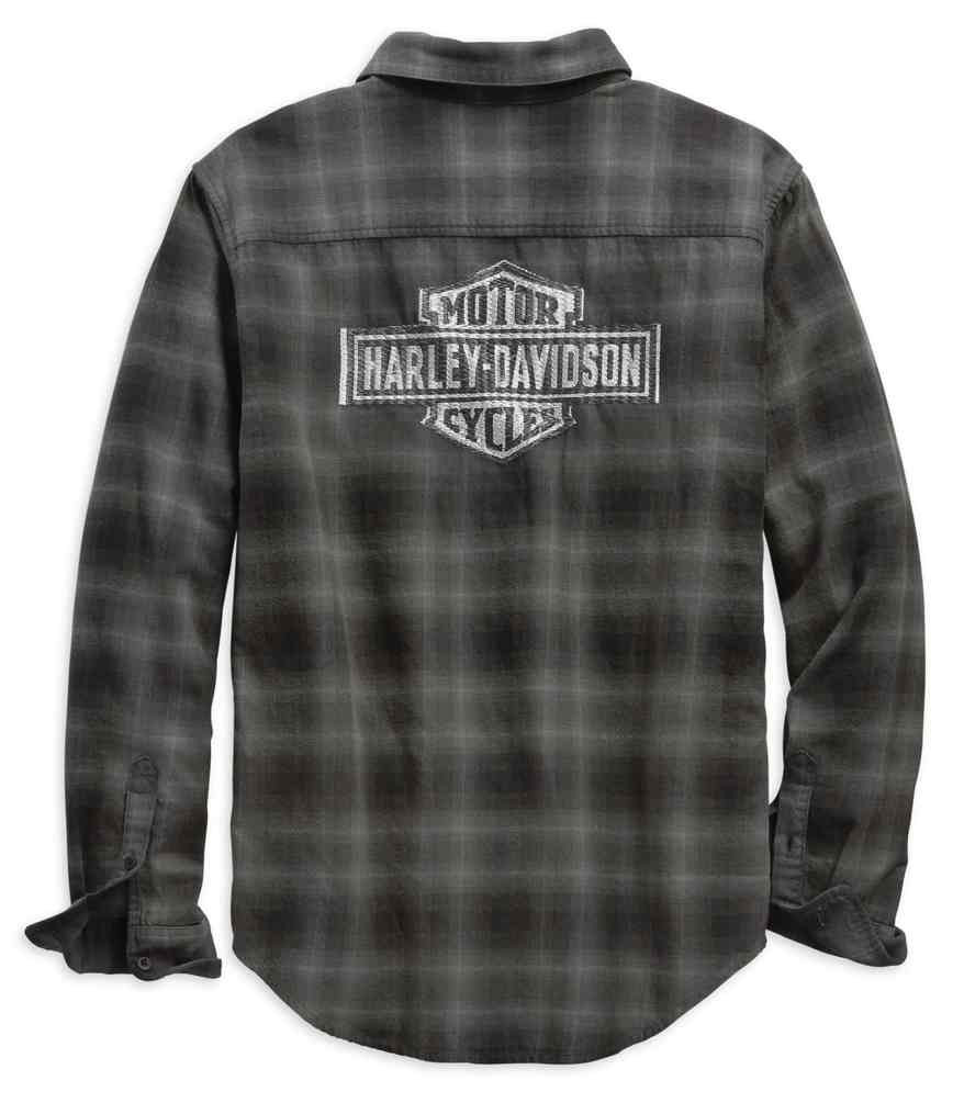 HarleyDavidson® Men's Sublimated Logo Plaid Slim Fit Shirt, Gray 9913719VM Wisconsin Harley