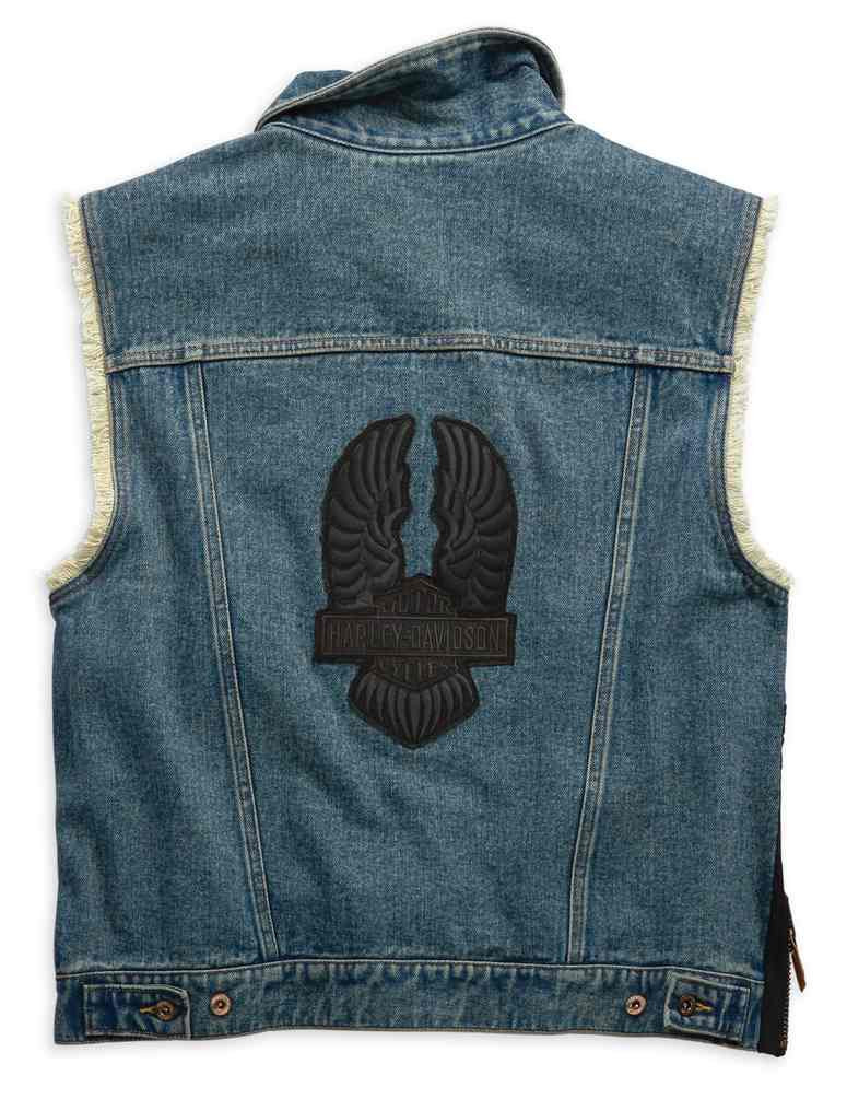 HarleyDavidson® Men's Blowout Slim Fit Denim Vest, Dress Blues 99257