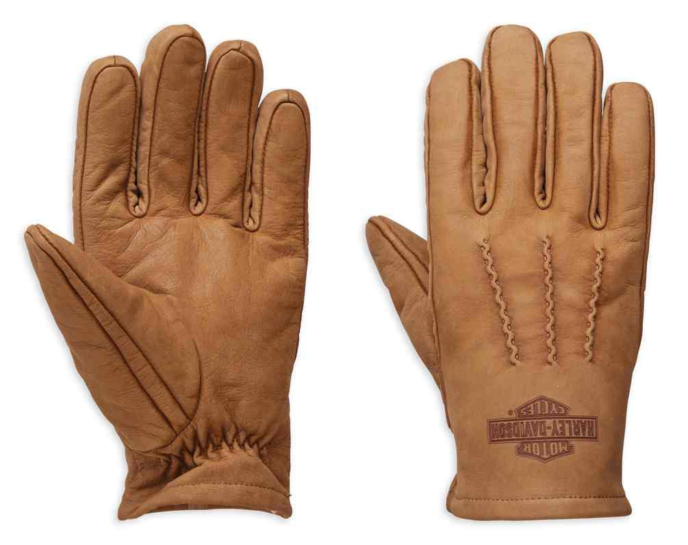 HarleyDavidson® Men's Peshtigo FullFinger Leather Gloves, Tan 98324