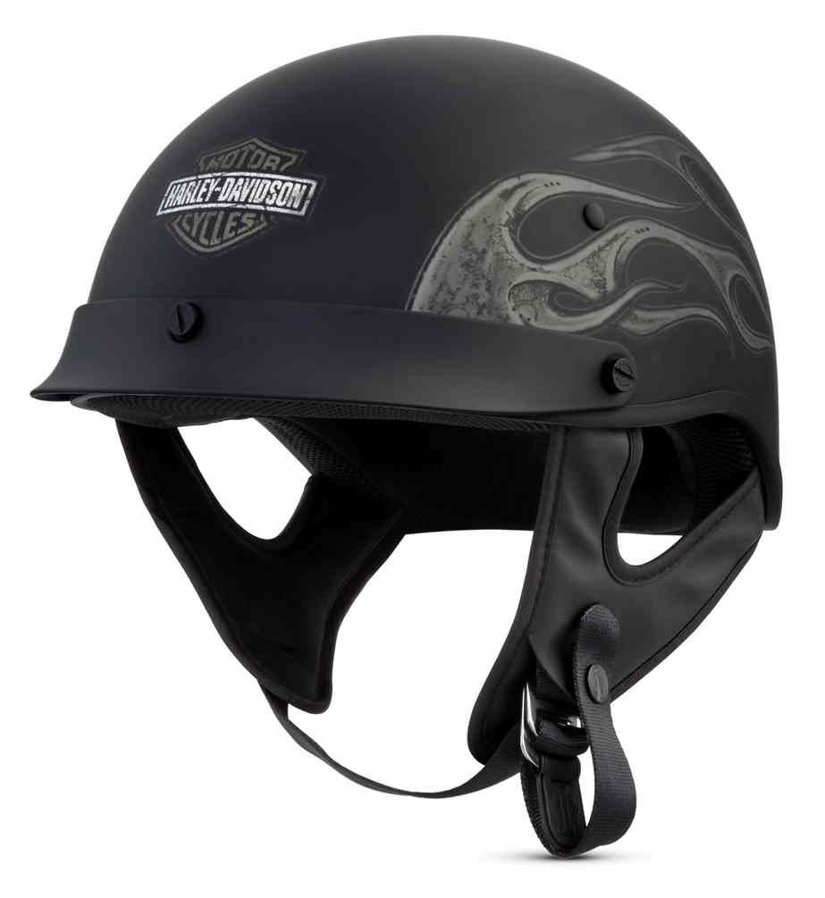 Harley-Davidson® Men's Wheeler M04 Half Helmet, Matte Black w/ Gray