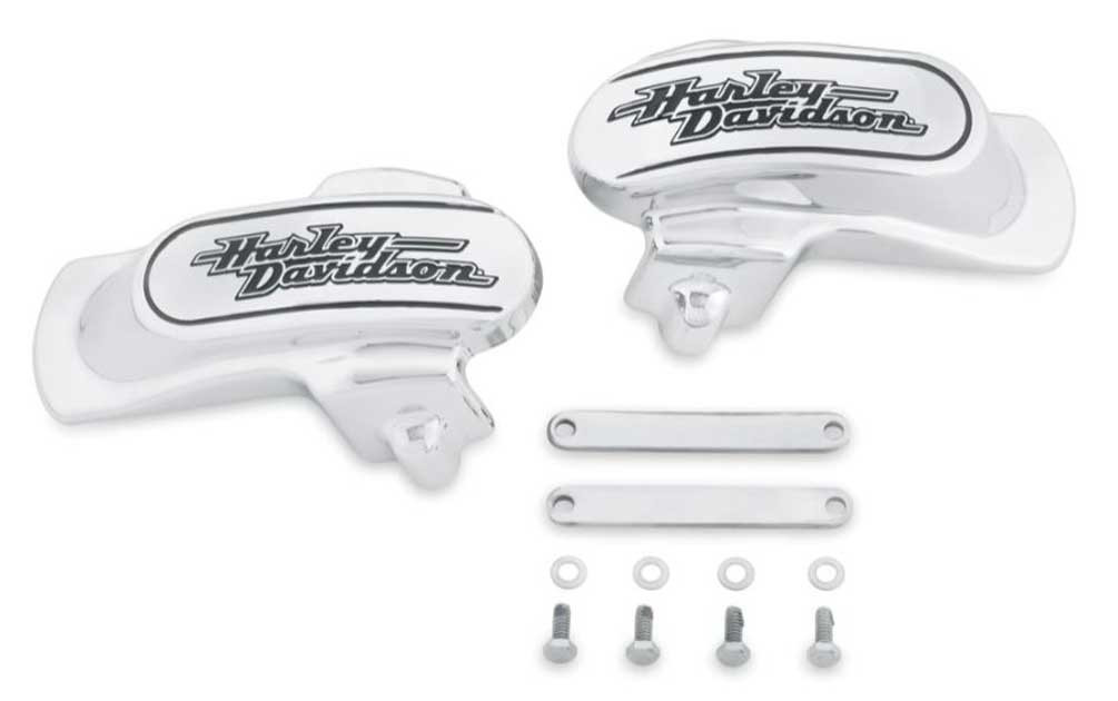 HarleyDavidson® Script Rear Axle Cover Kit, Fits Dyna Models Chrome