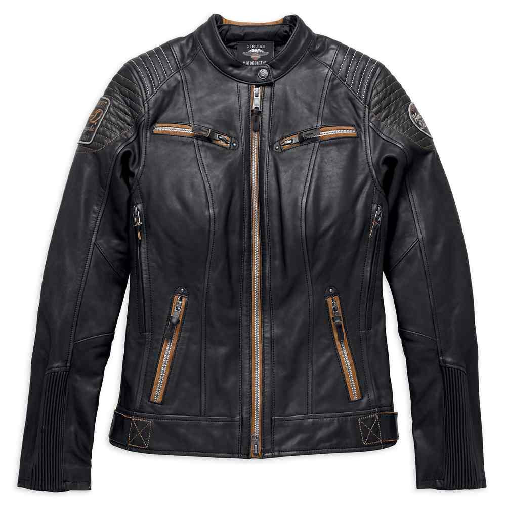 HarleyDavidson® Women's Maize Vented Vintage Leather Jacket, Black