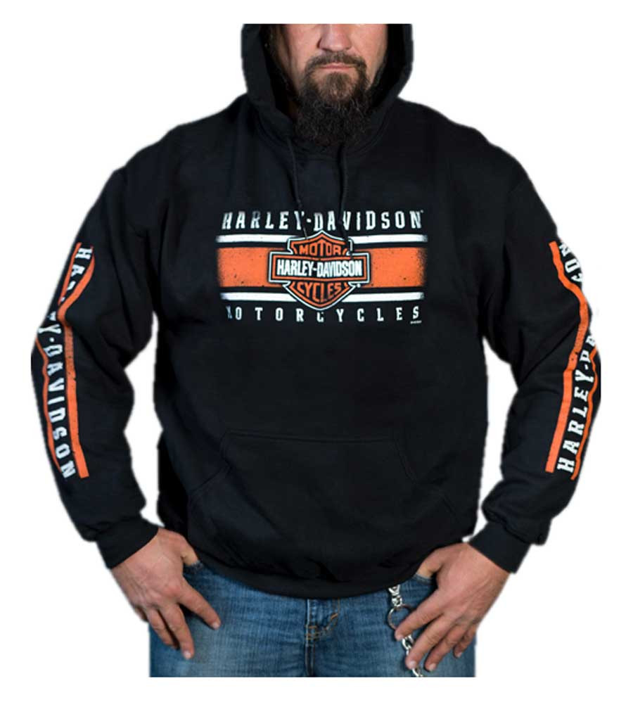 HarleyDavidson® Men's Billboard Distressed B&S Pullover Hoodie Black Wisconsin HarleyDavidson