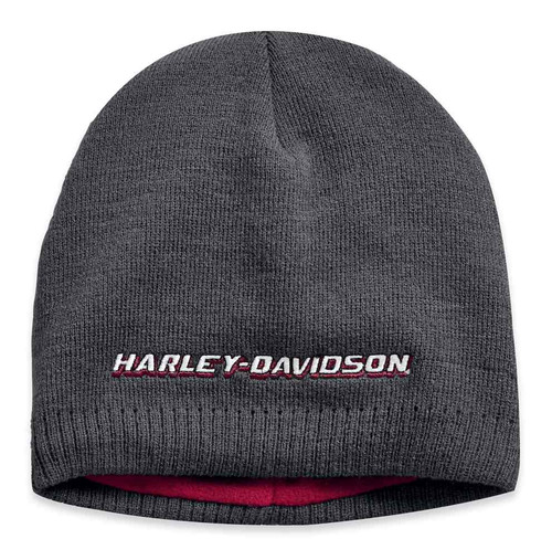 Harley-Davidson® Men's Embroidered Fleece Lined Knit Beanie Hat, BLK ...