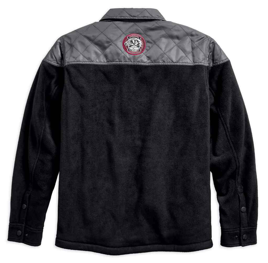 HarleyDavidson® Men's Quilted Accent Fleece Shirt Jacket, Black 96592