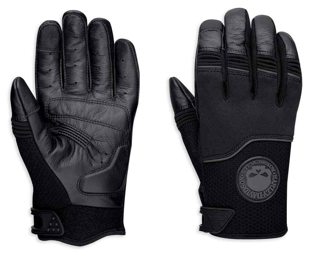 Harley-Davidson® Men's Newhall Mixed Media Full-Finger Gloves, Black ...