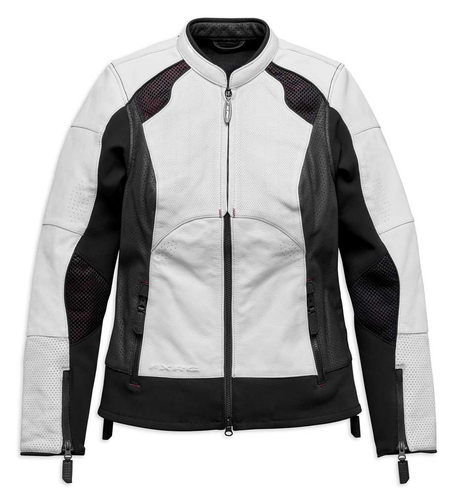 white leather harley davidson jacket
