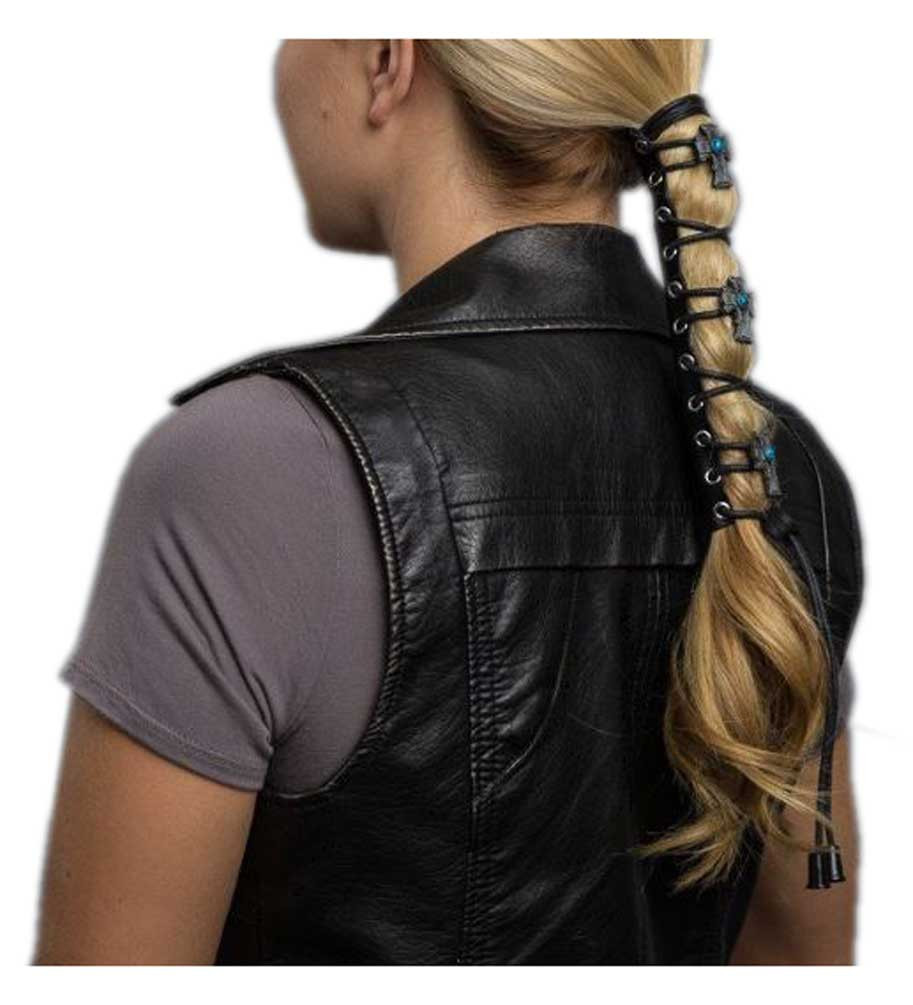 Download Hair Gloves Women's Leather Hair Wrap With Vintage Cross ...