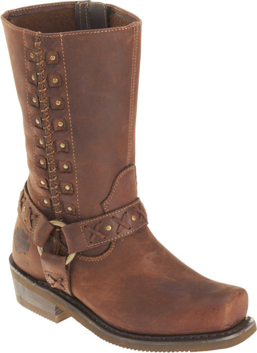 ladies biker boots brown