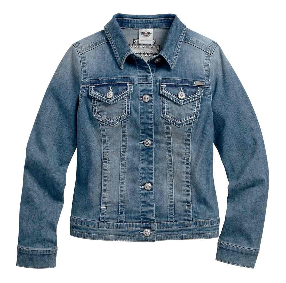 HarleyDavidson® Women's Embellished Patches & Pins Denim Jacket 99169