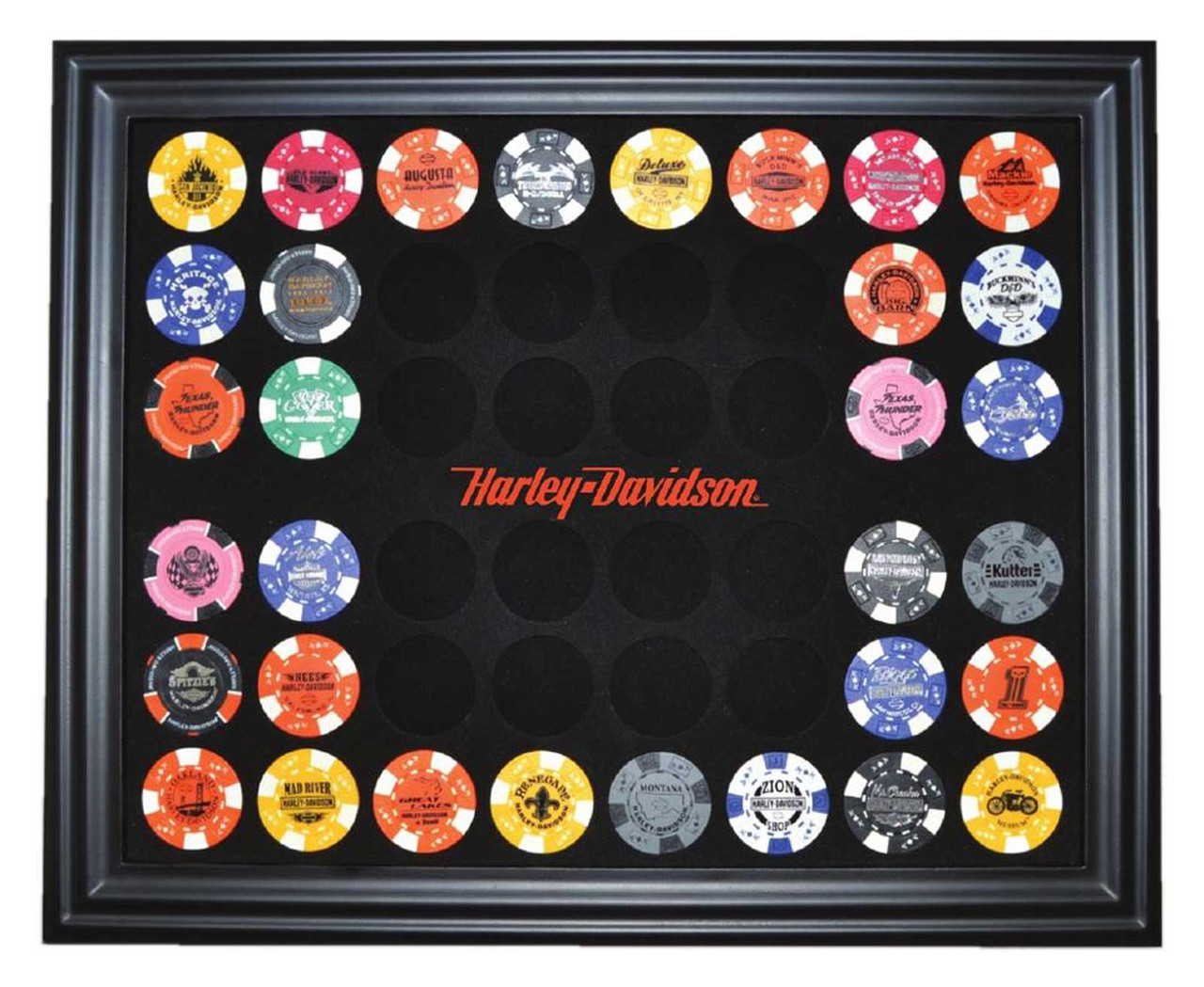 HarleyDavidson® 48 Poker Chip Collectors Frame, 21.25 x 15.25 inch