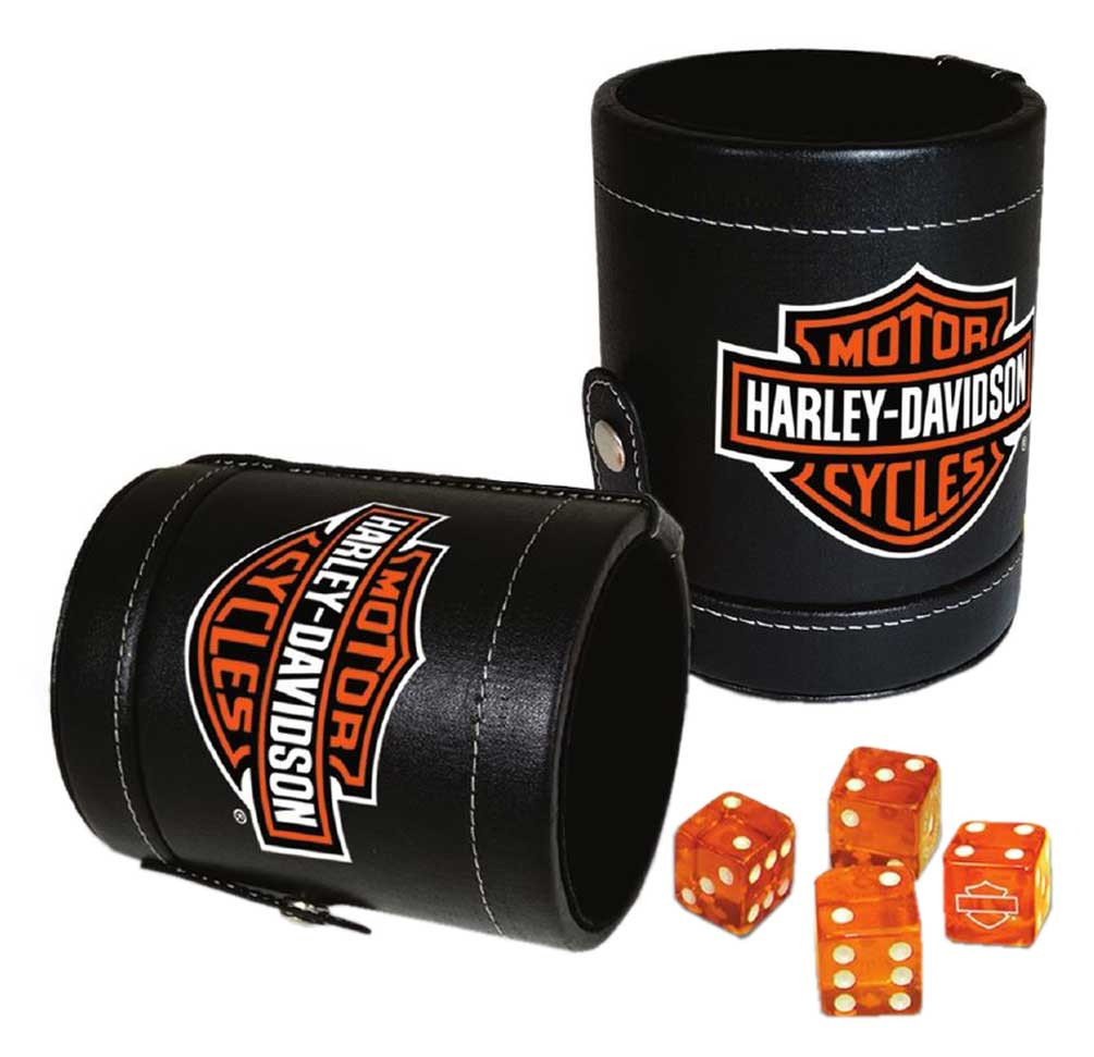  Harley  Davidson   Bar Shield Logo  Dice Cup Game  Set 