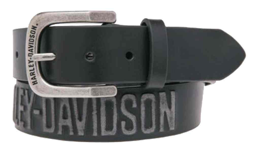 HarleyDavidson® Men's Embossed Highway To Hell Leather Belt, Black