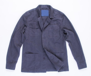 Men's Button Up Coat- Navy